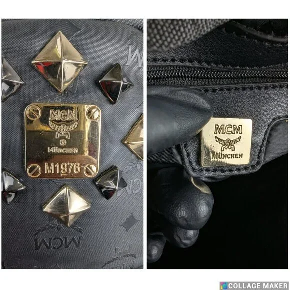 MCM Rucksack Visetos Black Canvas Small Leather Backpack - Picture 5 of 16